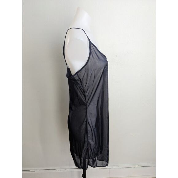 Cap Juluca Sz 10 Slip Mini Dress Sleepwear Black Chemise Translucent Sleeveless - Picture 6 of 8